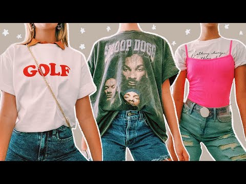 10 EASY WAYS TO STYLE A T-SHIRT - YouTube