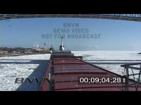 Great Lakes Freighter Edward L Ryerson in ice field on Lake Huron - Short Edit