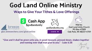 God Land Unity Church Sunday Service, November 27th, 2022