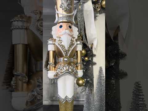 Raz 36" or 48" Large Gold and Silver Nutcracker Christmas Decoration Raz 36" or 48" Large Gold and Silver Nutcracker Christmas Decoration