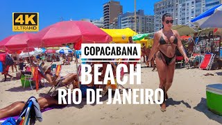 Praia de Copacabana Rio de Janeiro Brasil (ative as legendas) Walking tour | 4K 