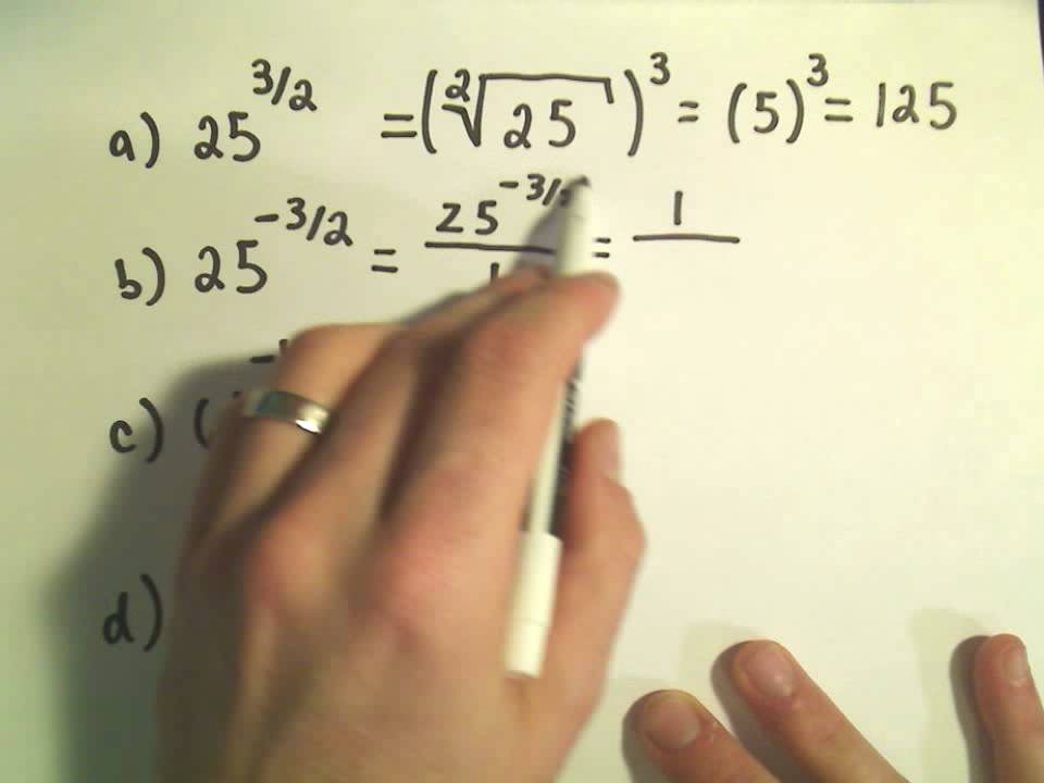 Evaluating Numbers with Rational Exponents by using ...