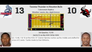 Week 11 Tacoma Thunder 8-2 Houston Bulls 6-4