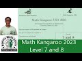 Math Kangaroo 2023 Level 7 and 8| Presented by Kavya Sreeraj