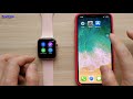 How IWO 8 Plus IWO 12 Smart Watch Connect with iPhone - 44mm Apple Watch Series 4 Clone Review