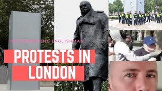 Thugs clash at Black Lives Matter Protest in London - The Met Police finally protect statues!