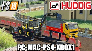 Ps4 Fs19 New Backhoe Huddig 1260E Mulasker Les Pees Collines Tp Map Farming Simulator 2019