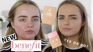NEW BENEFIT HELLO HAPPY SOFT BLUR FOUNDATION REVIEW | WEAR TEST | ACNE PRONE SKIN | Conagh Kathleen