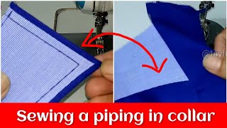 How To Sew Piping In Collar Shirt Collar Mein Piping Kaise Nikale