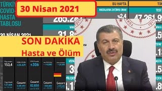 Bugünkü vaka sayısı 30 Nisan  Vaka | Günlük vaka sayısı | Korona virüs vaka sayı