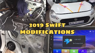MARUTI SUZUKI SWIFT 2019 MODIFICATIONS | POWER WINDOWS INSTALLATION |CHEAP PRICE PROJECTER HEADLAMS