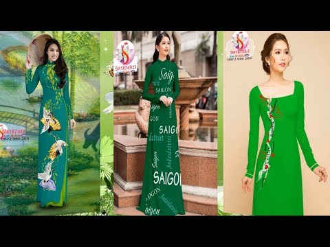 ALBUM 49 KIỂU ÁO DÀI MÀU XANH LÁ CÂY ĐẸP TRẺ TRUNG 2019 💝 Vải Áo Dài S
