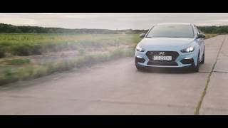 Driving the new Hyundai i30n Performance on an airport