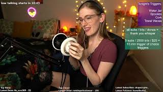 Live Asmr Cork Tapping, Water Jar, Lotion Hand Mage, Towel Waves, & More