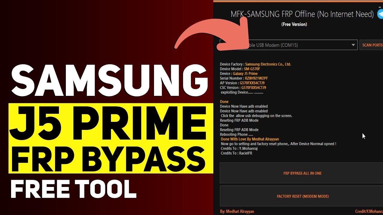 Samsung J5 Prime 1 Click Frp Bypass with Free Tool Samsung J5 Prime 1 Click Frp Bypass with Free Tool