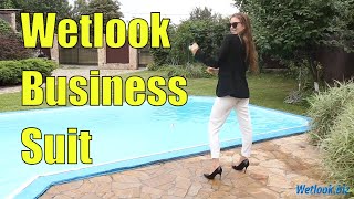 Wetlook Business Suit | Wetlook High Heels | Wetlook Girl In Pool