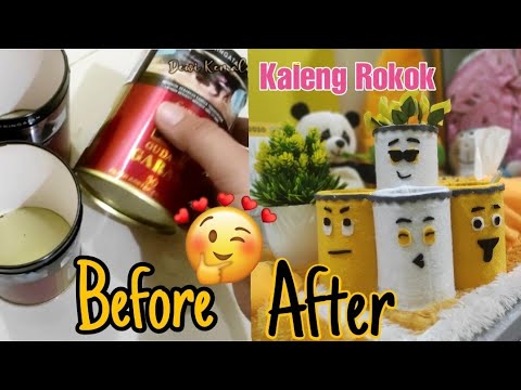Tutorial Tempat Pensil  Emoji Dari Kaleng Bekas Rokok | Kerajinan Tangan