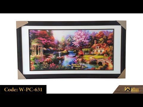 Tranh pha lê tráng gương làng quê thanh bình W-PC-631 | Tranh Treo Tường Wallux