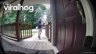 Snake Waits By The Front Door || Viralhog