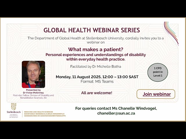 Watch What Makes a Patient? Rethinking Disability in Health Practice | Dr Vic McKinney on YouTube.