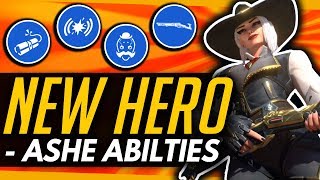Overwatch | ASHE ALL ABILITIES AND ULTIMATE SHOWCASE - NEW HERO DETAILS