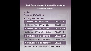 12th Qatar National Arabian Horse Show Individual Owners (Day4) - Season 2023 - 