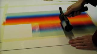 Monotype - printing rainbow colours
