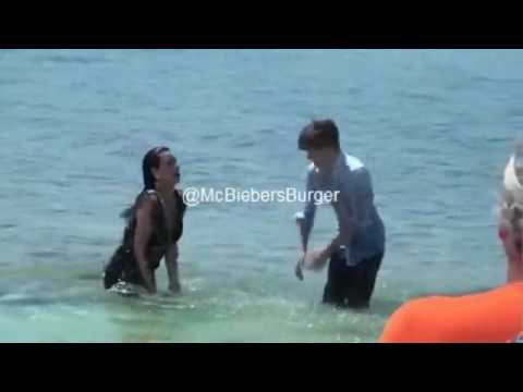 Justin Bieber And Kim Kardashian At The Beach