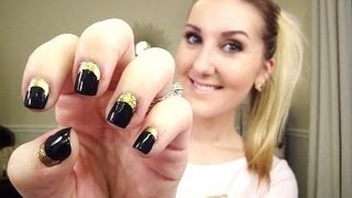 EASY Nail Art Tutorial! Gold/Navy