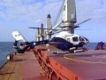 emergency landing HELICOPTER at cargo ship