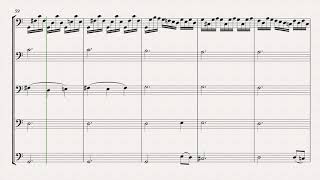 J. S. Bach, Cello Suite No. 3 in C major, Prelude with essential voices (score)