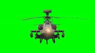 Футаж вертолёт на зелёном фоне - хромакей