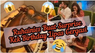 Risteena Dapat Kek Birthday Lipas Gergasi