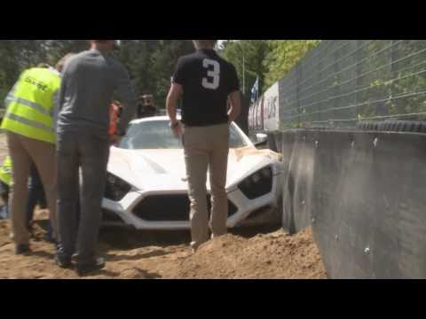 Zenvo ST1 Prototype make a small crash at Jyllandsringen in Denmark