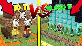 10 Tl Faki̇r Güvenli̇ Ev Vs 10.000 Tl Zengi̇n Güvenli̇ Ev - Minecraft