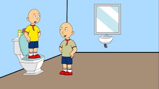 Clic Caillou Flushes Caillou Down The Toilet And Gets Grounded