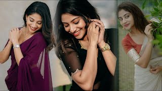 Ann Sindhu Johny Stunning Half Saree Fashion Photoshoot Models Vertical Saree Looks Video