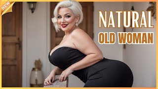 Natural Older Woman Over 60 💘  Bodycon Dress On Mature Woman 🌟 Body Positive 🌟