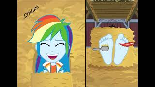 Mlp Eg Rainbow Dash And Her Feet Getting Tickled By The Magical Feathers