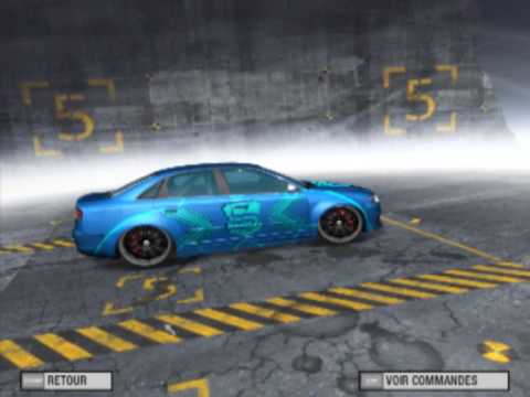 The vyniltuning of an Audi RS4 unlocked with a downloaded savegame on PC