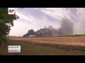 Raw: Military Vehicles in Flames in Ukraine