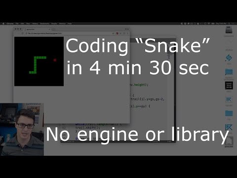 Coding &quot;Snake&quot; in 4 min 30 sec (plain browser JavaScript)