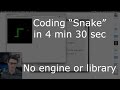 Coding "Snake" in 4 min 30 sec (plain browser JavaScript)