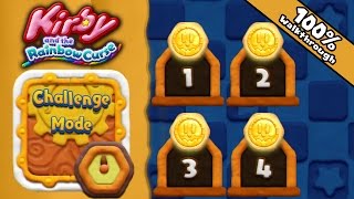 Kirby And The Rainbow Curse - Challenge Mode Part 1 Levels 1, 2, 3, And 4 100% Walkthrough
