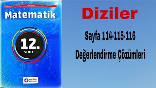 1412. Sınıf Meb Ordinat Yay. Matematik Kitabı Syf. 114-115-116 Değerlendirme Çözümleri
