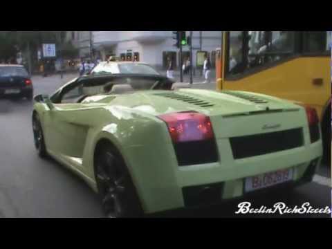 Citrus Green Lamborghini Gallardo Spyder Revs Acceleration in Berlin