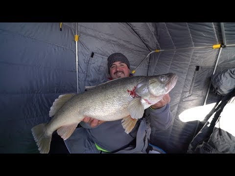 Ice Fishing For Giant Lake Erie Walleye (2018)
