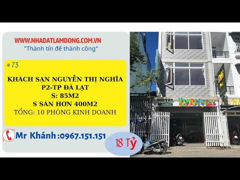 BÁN KHÁCH SẠN ĐÀ LẠT: Ngay trung tâm, có tổng diện tích sử dụng hơn 400m2 tại Phường 2