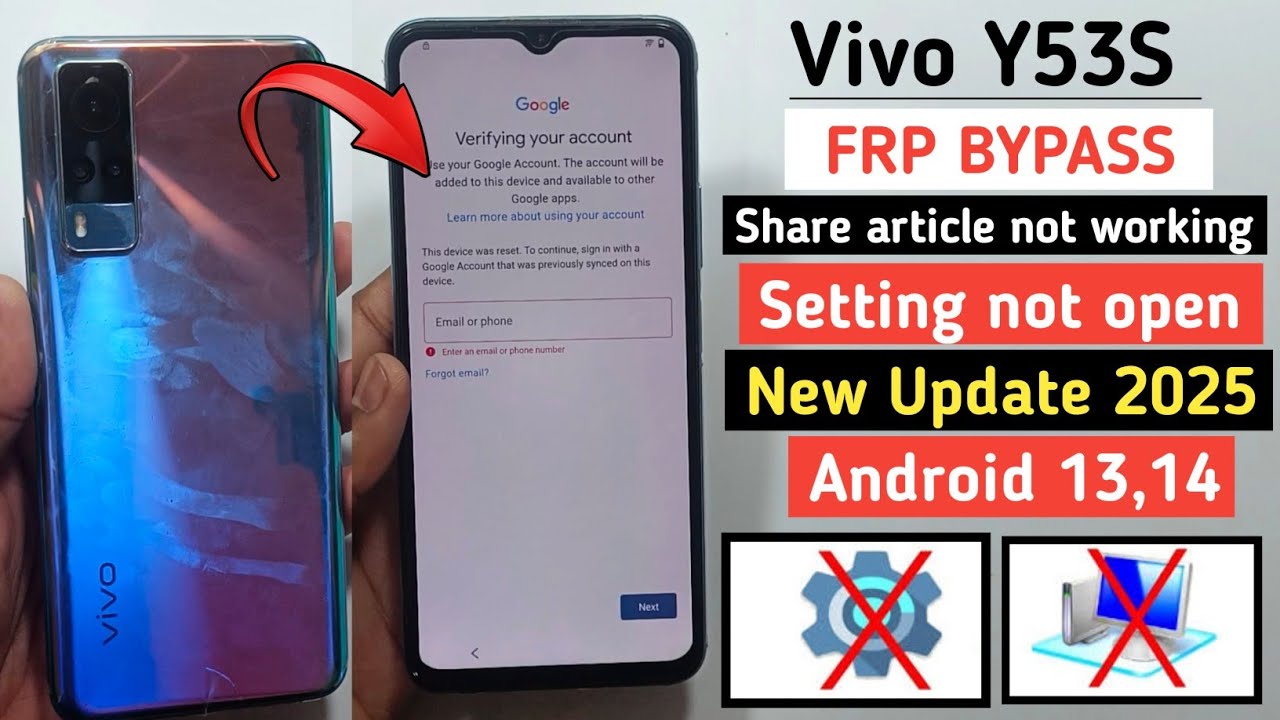 Vivo Y53s Google Frp Bypass Android 13,14 | Settings Not Vivo Y53s Google Frp Bypass Android 13,14 | Settings Not