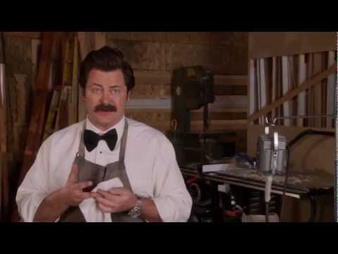 Ron Swanson makes wedding rings from a sconce